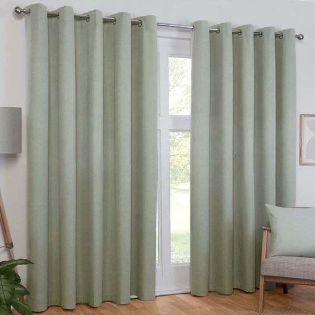 Linden Washable Blackout CurtainGreen137cm168cm - My Home - Wilko