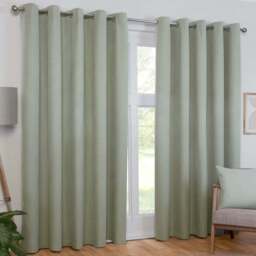 Linden Washable Blackout CurtainGreen137cm168cm - My Home - Wilko - thumbnail 1
