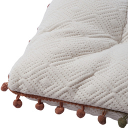 Living and Home White Square Dining Chair Cushion with Pom Poms 40 x 40cm - Size: 6 x 40 x 40cm - Wilko - thumbnail 7