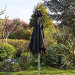 Home Source Gozo Black Garden Outdoor Parasol 2.7m - Size: 3m - Wilko - thumbnail 5