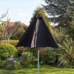 Home Source Gozo Black Garden Outdoor Parasol 2.7m - Size: 3m - Wilko - thumbnail 4