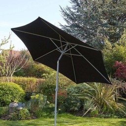 Home Source Gozo Black Garden Outdoor Parasol 2.7m - Size: 3m - Wilko - thumbnail 3