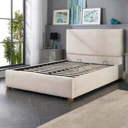Aspire Small Double Cream Boucle Upholstered Garland Ottoman Bed Frame - Aspire Beds - Wilko - thumbnail 3