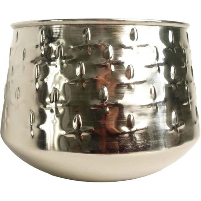 Leaf Silver Cross Metal Planter 18cm - Size: 18 x 24 x 24cm - Wilko - image 1