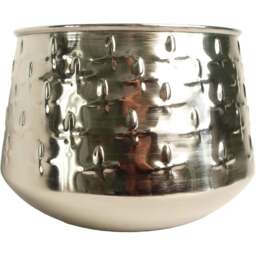 Leaf Silver Cross Metal Planter 18cm - Size: 18 x 24 x 24cm - Wilko