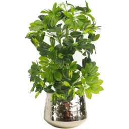 Leaf Silver Cross Metal Planter 18cm - Size: 18 x 24 x 24cm - Wilko - thumbnail 4