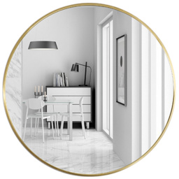 Living and Home Gold Frame Nordic Wall Mounted Bathroom Mirror 40cm - Size: 40 x 40cm - Wilko - thumbnail 4