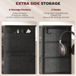 HOMCOM 10 Drawer 4 Side Pockets 2 Hooks Black Fabric Chest of Drawers - Wilko - thumbnail 6