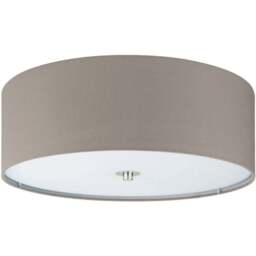 EGLO Pasteri 3 Light Taupe Flush Ceiling Light - Wilko