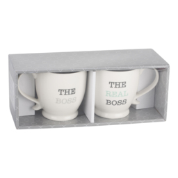 The Boss Footed Mug 2 Pack - Wilko
