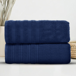 Velosso Hampi Cotton Navy Bath Sheet Set of 2 - Blue - Wilko - thumbnail 3