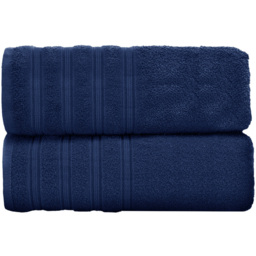 Velosso Hampi Cotton Navy Bath Sheet Set of 2 - Blue - Wilko