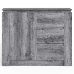GFW Canyon Single Door 3 Drawer Charcoal Grey Storage Unit - Size: 70 x 85.5 x 39cm - Wilko - thumbnail 4