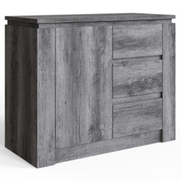 GFW Canyon Single Door 3 Drawer Charcoal Grey Storage Unit - Size: 70 x 85.5 x 39cm - Wilko - thumbnail 3
