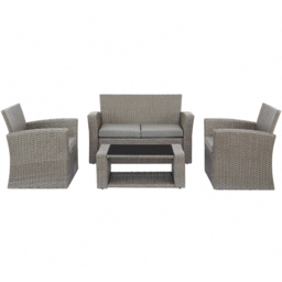Home Detail Vegas 4 Seater Black and Cream Rattan Sofa Set - Wilko - thumbnail 4