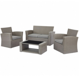 Home Detail Vegas 4 Seater Black and Cream Rattan Sofa Set - Wilko - thumbnail 3