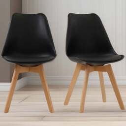 Louvre Set of 2 Black Dining Chair - LPD Home - Wilko - thumbnail 1