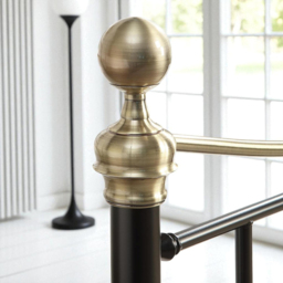 OAT Home Hampstead Small Double Black and Brass Metal Bed - Wilko - thumbnail 5