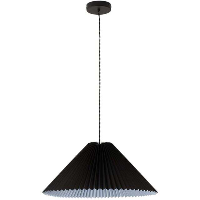 ValueLights Akira Black Pleated Shade LED Pendant Light - Size: 113 x 53 x 53cm - Wilko - image 1