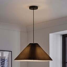 ValueLights Akira Black Pleated Shade LED Pendant Light - Size: 113 x 53 x 53cm - Wilko - thumbnail 3