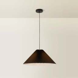 ValueLights Akira Black Pleated Shade LED Pendant Light - Size: 113 x 53 x 53cm - Wilko - thumbnail 6