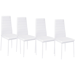 Living and Home Set of 4 White Faux Leather Armless High Back Dining Chairs - Wilko - thumbnail 3