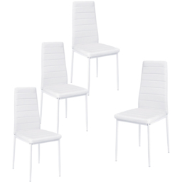 Living and Home Set of 4 White Faux Leather Armless High Back Dining Chairs - Wilko - thumbnail 5