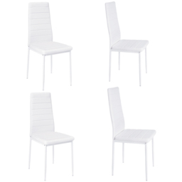 Living and Home Set of 4 White Faux Leather Armless High Back Dining Chairs - Wilko - thumbnail 4