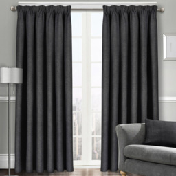 Velosso Westwood Black Curtains 229 x 229cm - Size: W 229 x D 229cm - Wilko