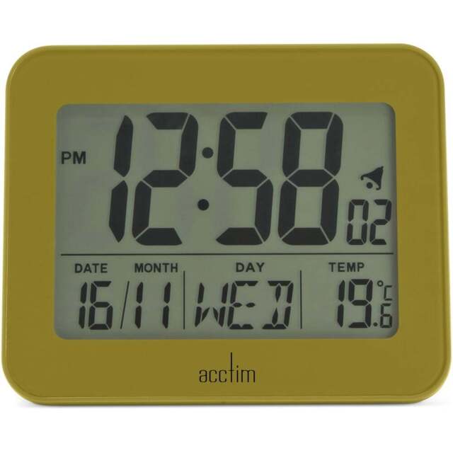 Acctim Otto Heathland LCD Alarm Clock 8cm - Size: 4 x 9 x 8cm - Green - Wilko - image 1