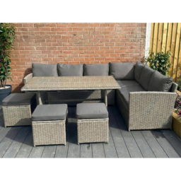 Outdoor Living Knutsford Rattan 9 Seater Garden Dining Set Grey - Wilko - thumbnail 7