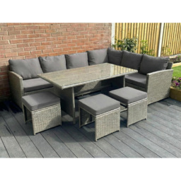 Outdoor Living Knutsford Rattan 9 Seater Garden Dining Set Grey - Wilko - thumbnail 6