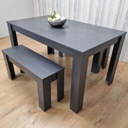 Kosy Koala 4 Seater Arrow Design Dining Bench Set Charcoal and Grey - Portland - Wilko - thumbnail 1