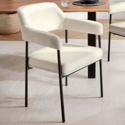 tectake Doe Set of 2 Off-White Velvet Armchair - Size: Single - Wilko