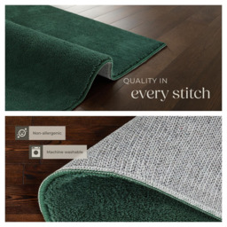 tectake Zonelle Green Short Pile Ultra Soft Rug 200 x 140cm - Size: 115 x 7 x 18cm - Blue - Wilko - thumbnail 6