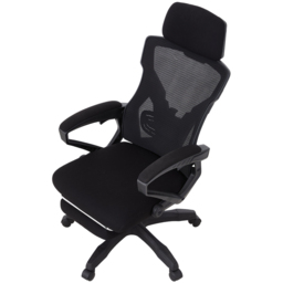 Living and Home Black Mesh High Back Office Chair with Footrest - Size: 128 x 66 x 83cm - Wilko - thumbnail 3