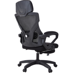 Living and Home Black Mesh High Back Office Chair with Footrest - Size: 128 x 66 x 83cm - Wilko - thumbnail 5