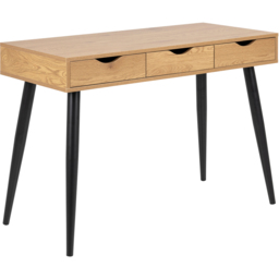 Florence Neptun 3 Drawer Oak Office Desk - Brown - Furniture To Go - Wilko - thumbnail 3