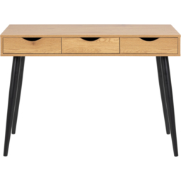 Florence Neptun 3 Drawer Oak Office Desk - Brown - Furniture To Go - Wilko - thumbnail 4