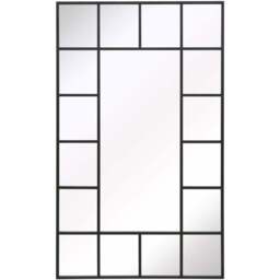 The Fenestra Black Window Metal Leaner Wall Mirror 200 x 120cm - MirrorOutlet - Wilko - thumbnail 1