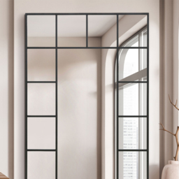 The Fenestra Black Window Metal Leaner Wall Mirror 200 x 120cm - MirrorOutlet - Wilko - thumbnail 4
