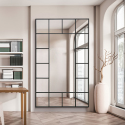 The Fenestra Black Window Metal Leaner Wall Mirror 200 x 120cm - MirrorOutlet - Wilko - thumbnail 3