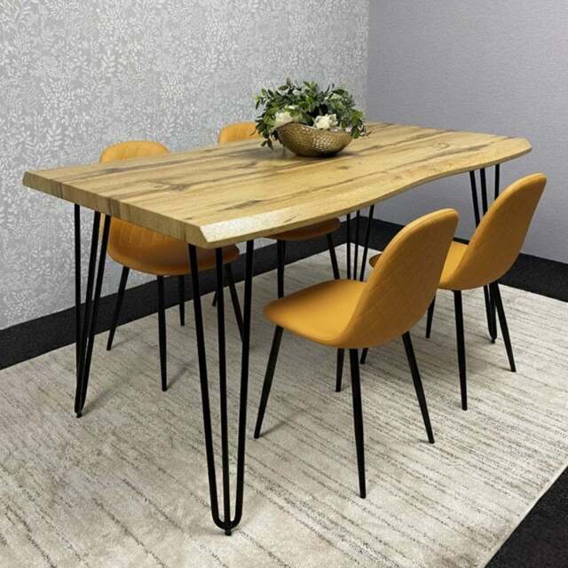 Kosy Koala 4 Seater Glass Dining Set Mustard - Brown - Wilko - image 1