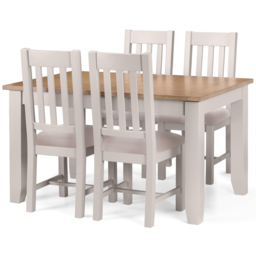 Julian Bowen Richmond 6 Seater Extending Dining Table Elephant Grey and Pale Oak - Wood - Wilko - thumbnail 4