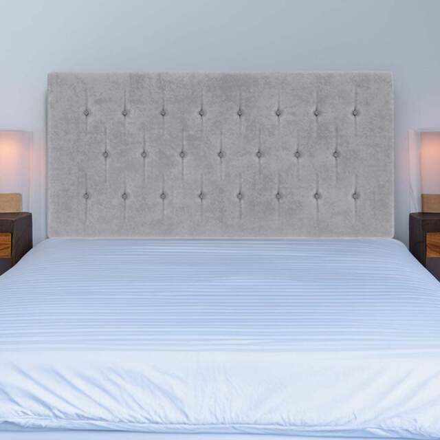 Bedmaster Super King Seal Grey Naples Velvet Lona Buttoned Headboard - Wilko - image 1