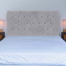 Bedmaster Super King Seal Grey Naples Velvet Lona Buttoned Headboard - Wilko - thumbnail 1