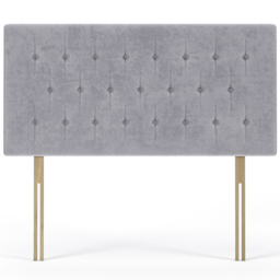Bedmaster Super King Seal Grey Naples Velvet Lona Buttoned Headboard - Wilko - thumbnail 3