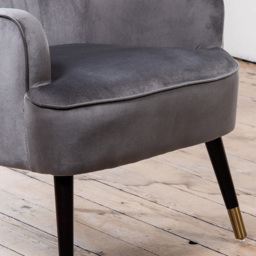Artemis Home Madison Grey Velvet Accent Chair - Size: Single - Wilko - thumbnail 4