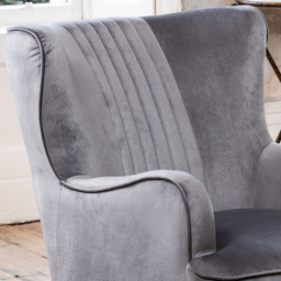 Artemis Home Madison Grey Velvet Accent Chair - Size: Single - Wilko - thumbnail 3
