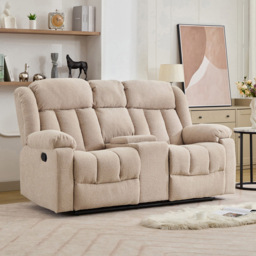 Artemis Home Lovell 2 Seater Light Brown Boucle Manual Recliner Sofa with Centre Console - Wilko - thumbnail 5
